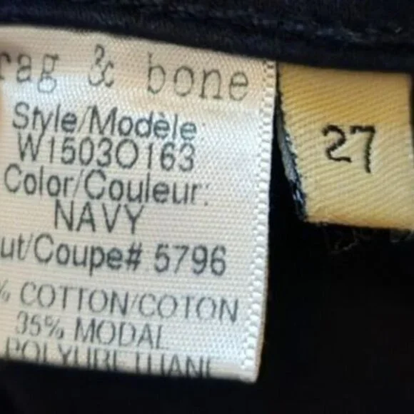 Rag & Bone Dark Navy Blue Leggings Skinny Jeans Womens Size 27 - Picture 8 of 8